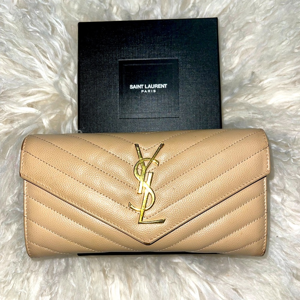 YSL MONOGRAM LARGE FLAP WALLET